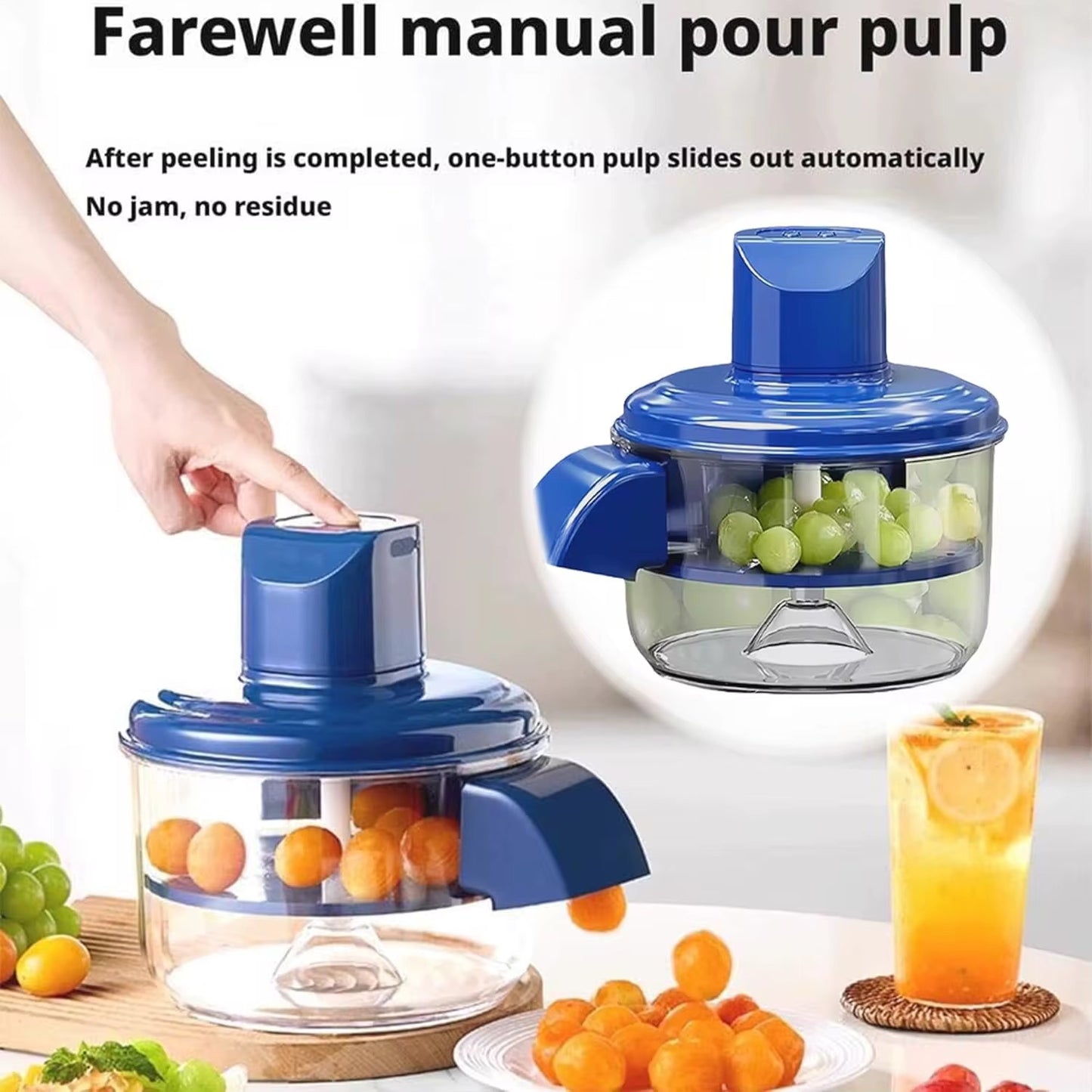 Fruit & Grape Peeler Machine | 5-Blade One-Click Peeling Tool