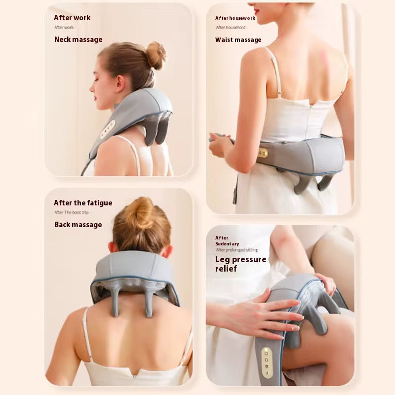 6-Head Electric Neck & Shoulder Massager – Wireless & Heated