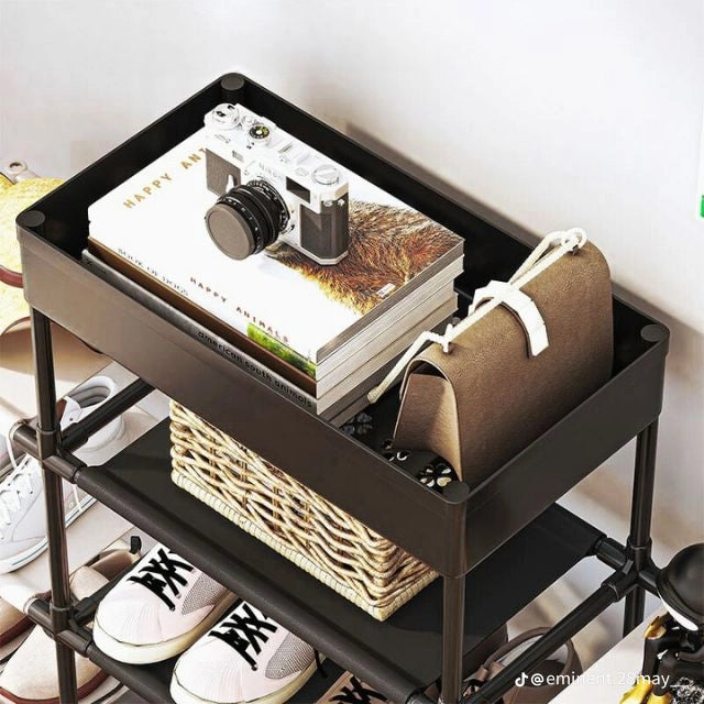 5-Tier Shoe Rack with Top Storage Tray | Dual Column | Home Organiser