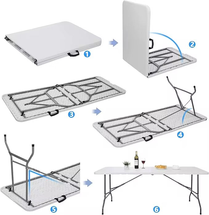 Foldable Plastic Table | Portable Indoor Outdoor Event Table