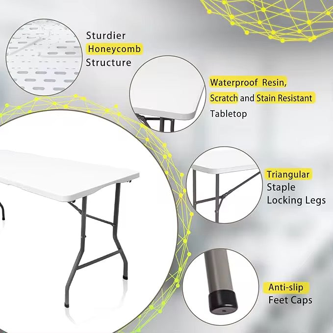 Foldable Plastic Table | Portable Indoor Outdoor Event Table