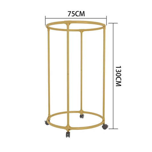 Round Circular Clothes Rack on Wheels | Gold Garment Organizer