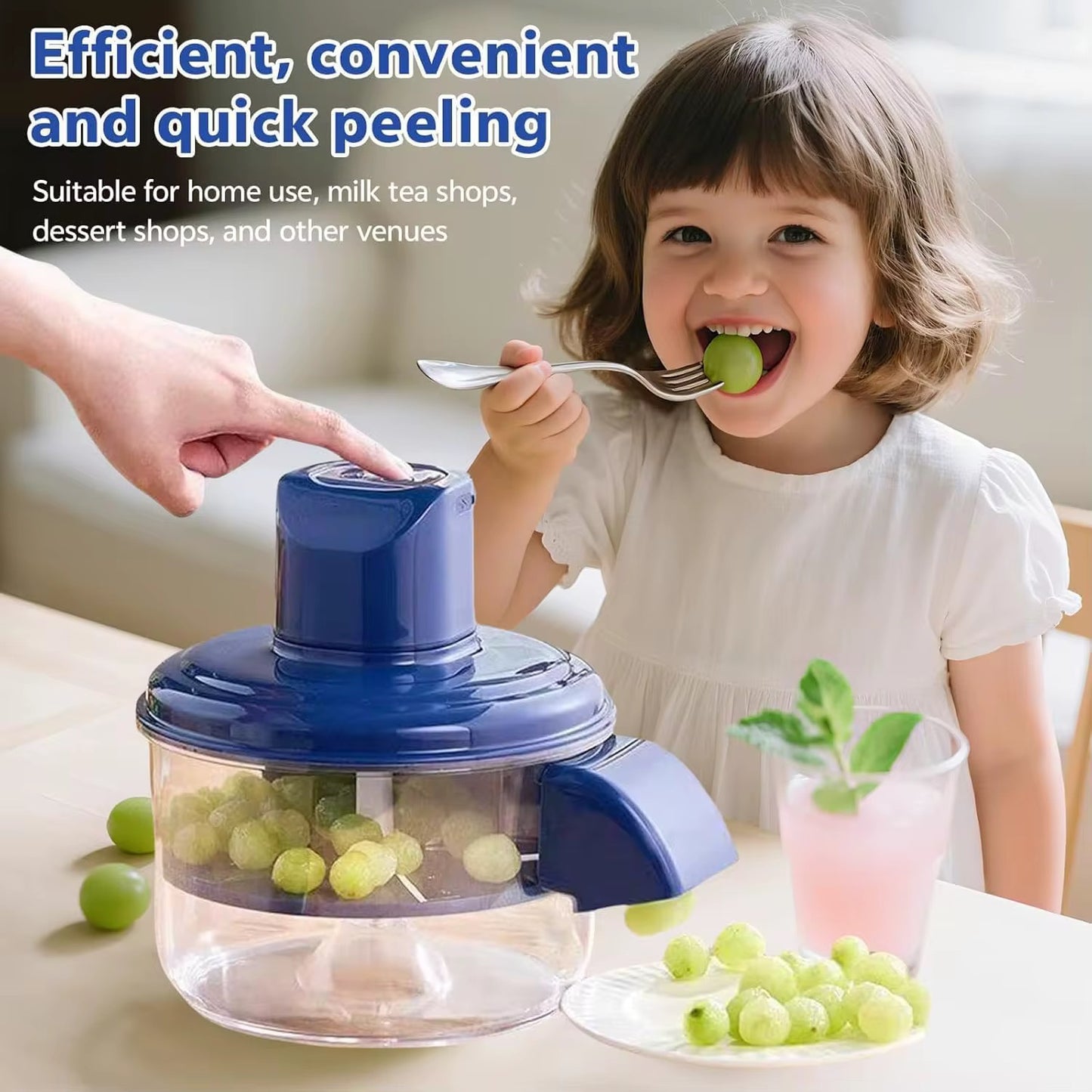 Fruit & Grape Peeler Machine | 5-Blade One-Click Peeling Tool