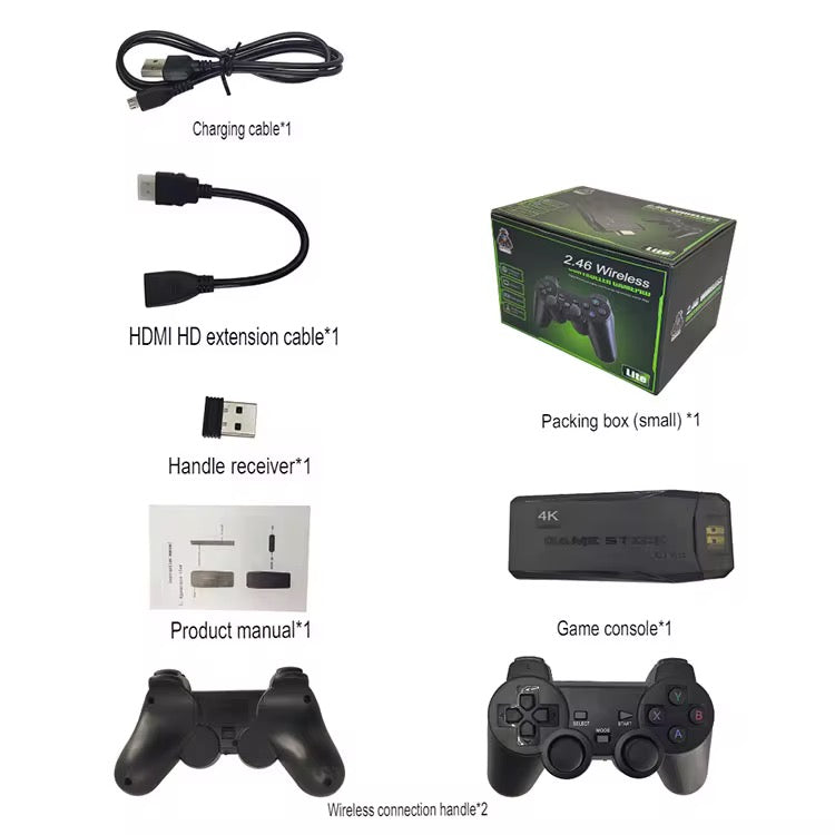 M8 4K Game Stick Console | 2.4G Wireless Controllers | Retro Gaming HDMI TV Console