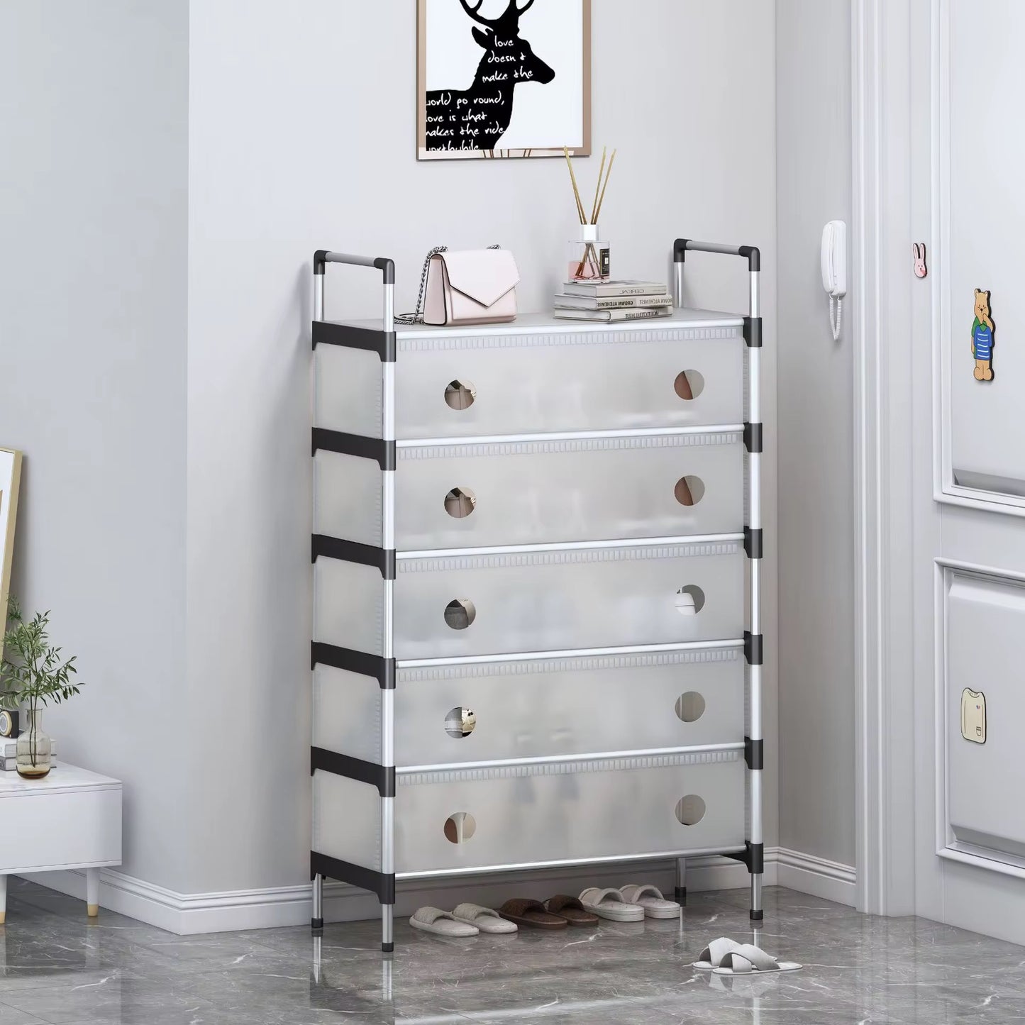 6-Tier Shoe Rack with Cover | Space-Saving Entryway Organizer