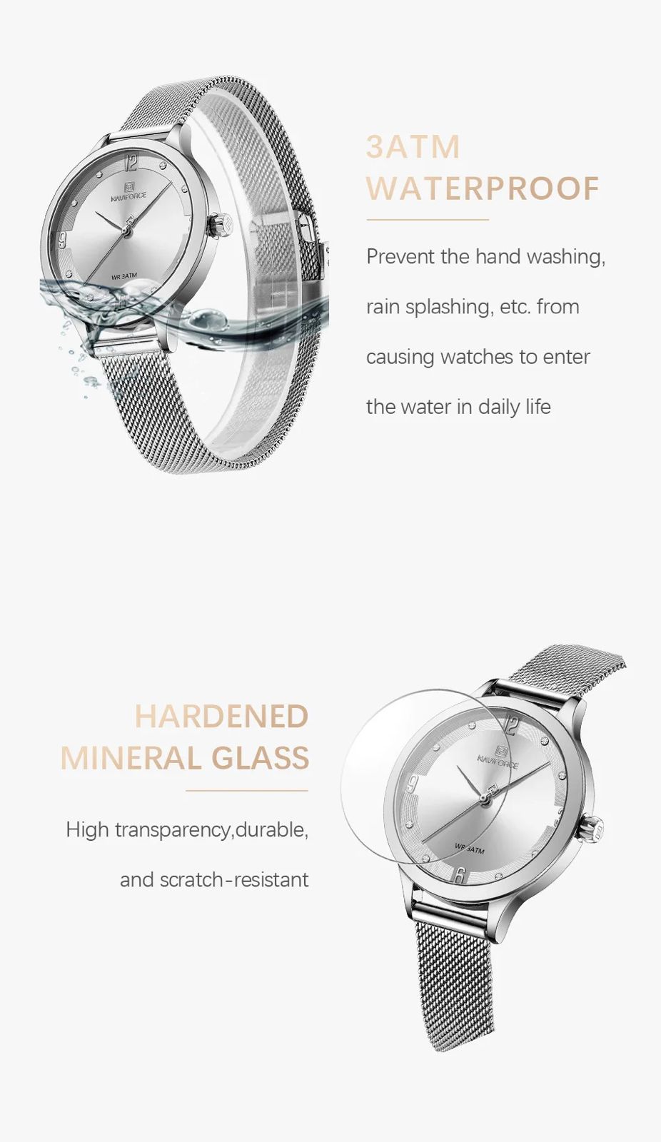 Women's Slim Minimalist Mesh Watch