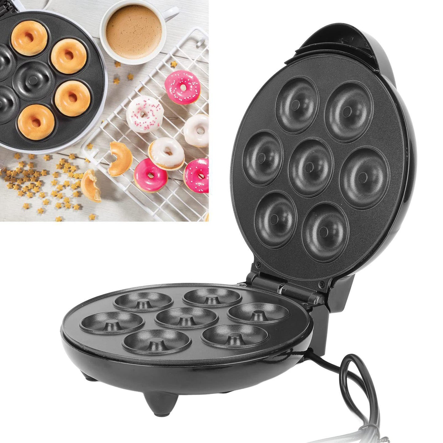 Mini Doughnut Maker Machine — Bake 7 Doughnuts in Minutes