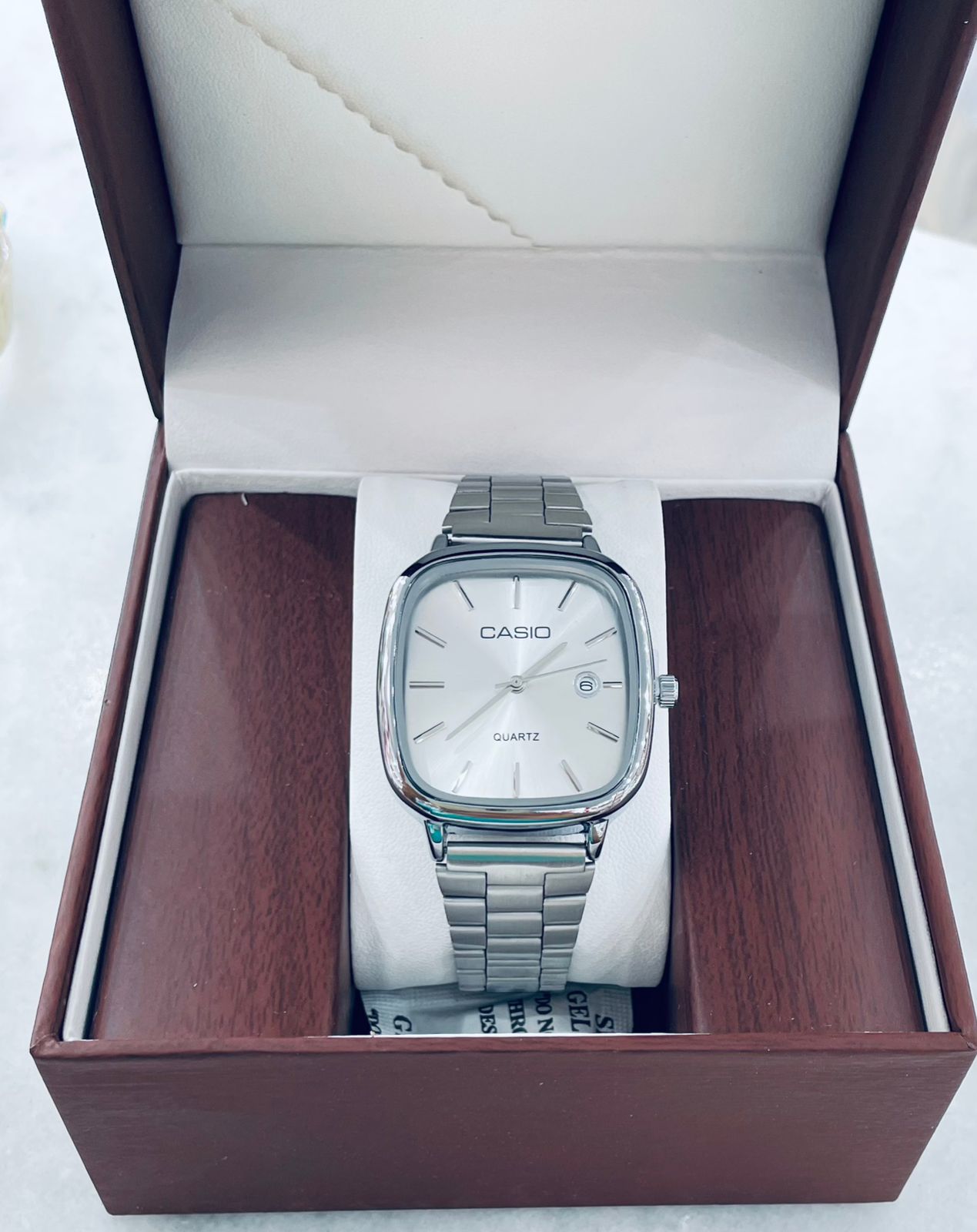 Casio Square Dial Stainless Steel Watch